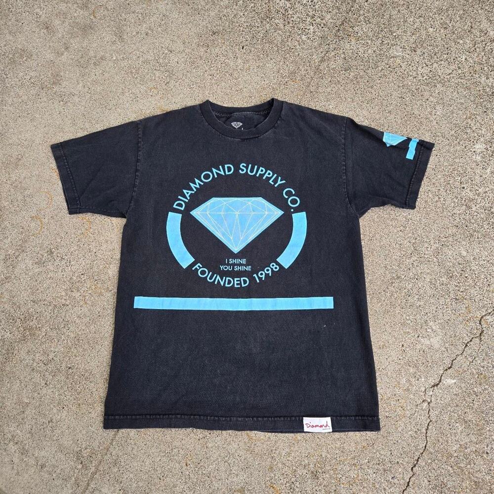 Vtg Y2k DIAMOND SUPPLY CO. I Shine You Shine Graphic Skate Tee Shirt M USA Made